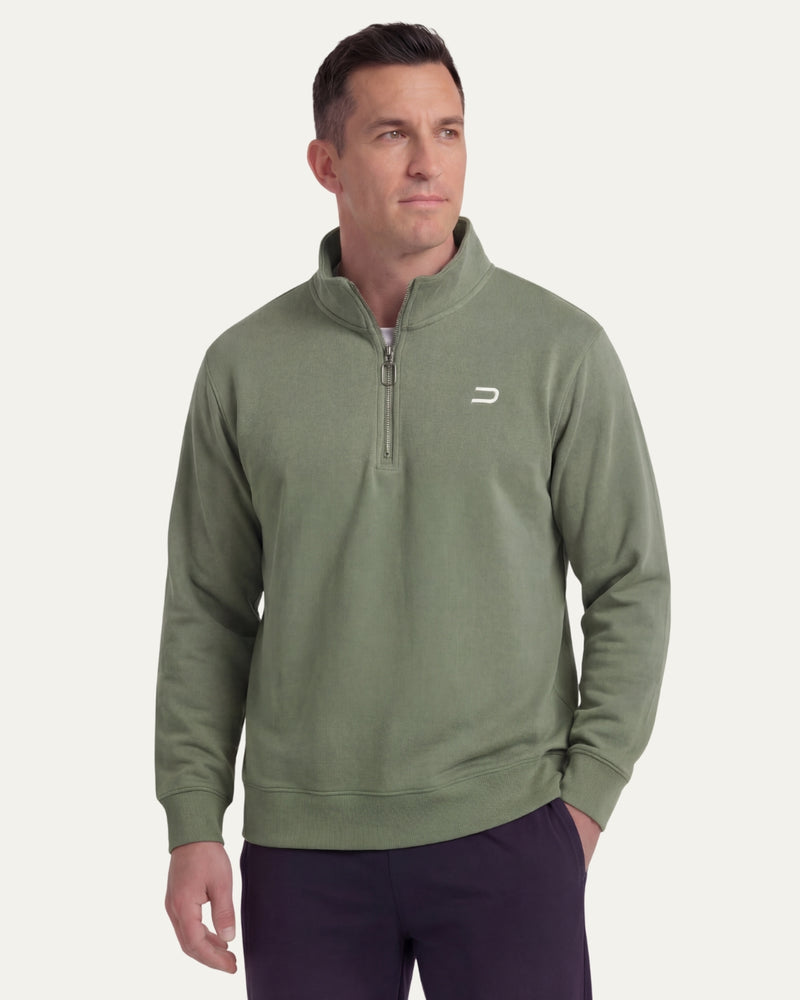 Essential Quarter Zip Green